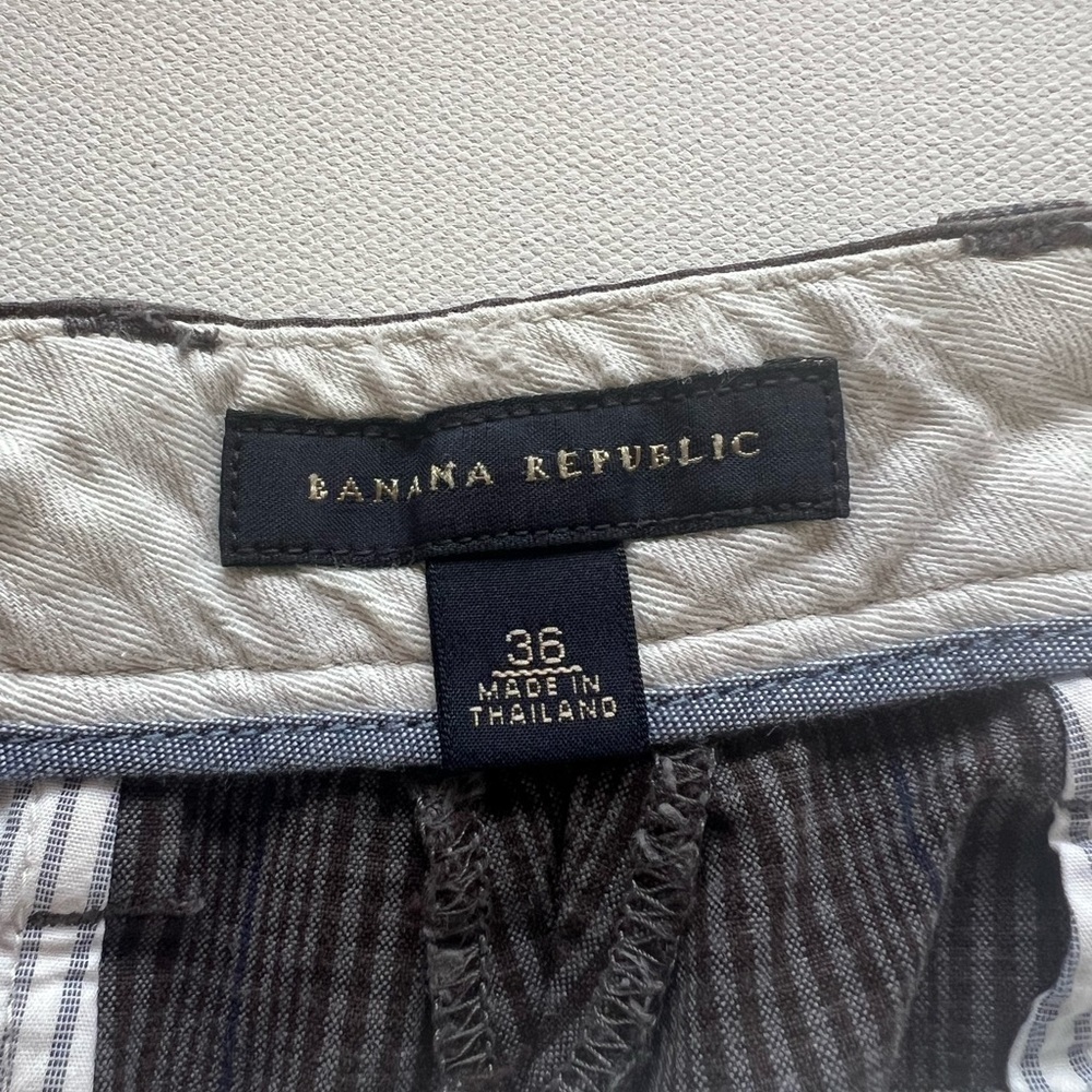 EUC Banana Republic Shorts Mens 36x9" Inseam Brown/Blue‎ Plaid  (B5) - Picture 5 of 6